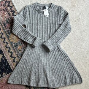 H&M Gray Ribbed Knit Sweater Dress - NWT